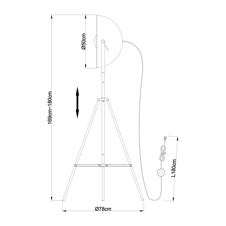 Globo - Vloerlamp 1x E27 / 60W / 230V