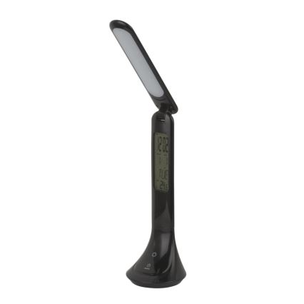 Globo - Lampe de bureau LED rechargeable dimmable avec affichage LED/4W/230V 2200 mAh noire