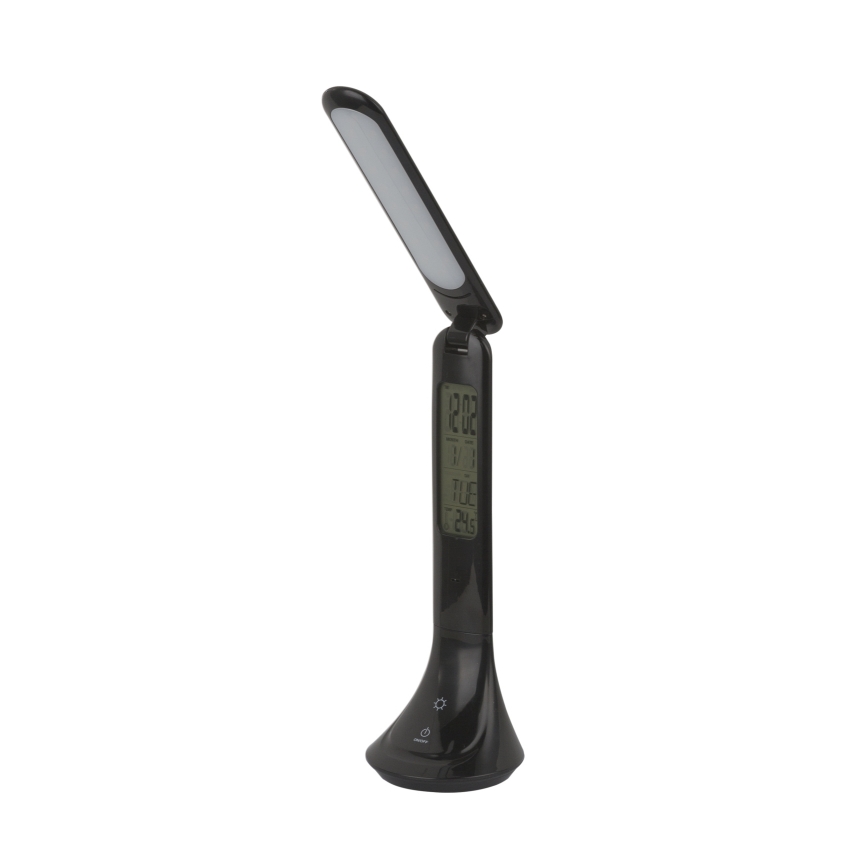 Globo - Lampe de bureau LED rechargeable dimmable avec affichage LED/4W/230V 2200 mAh noire