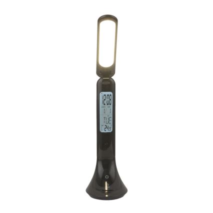 Globo - Lampe de bureau LED rechargeable dimmable avec affichage LED/4W/230V 2200 mAh noire