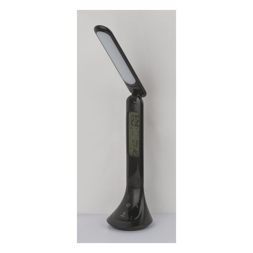 Globo - LED Dimbare Oplaadbare Bureaulamp met Display LED/4W/230V 2200 mAh Zwart