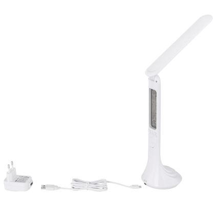 Globo - Lampe de table à intensité variable rechargeable avec un écran LED/4W/230V 2200 mAh blanc