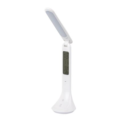 Globo - Lampe de bureau rechargeable LED à intensité variable avec affichage LED/4W/230V 2200 mAh blanche