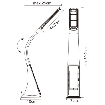 Globo - LED-dimbare aanraaktafellamp met display LED/6,5W/230V 3000/4500/5800K wit