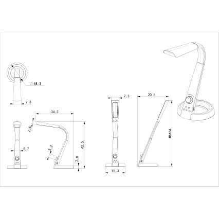 Globo - LED RGB Dimbaar tafellamp LED/8W/230V + LED/2W