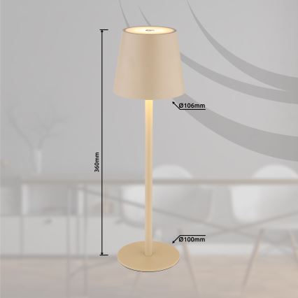 Globo - Lampe d'extérieur à intensité variable LED/3W/3,7V IP44 1800 mAh USB beige
