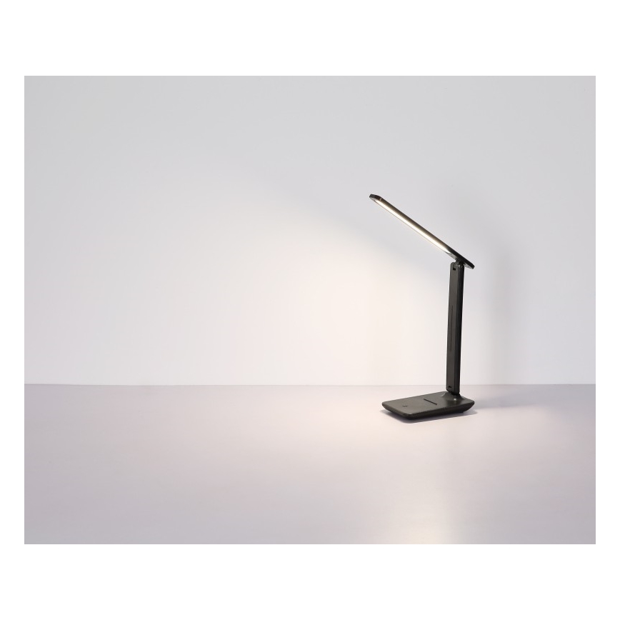 Globo - Lampe de table LED tactile, dimmable et rechargeable, 4W/5V, 2700/4000/6500K, 1800 mAh, noire