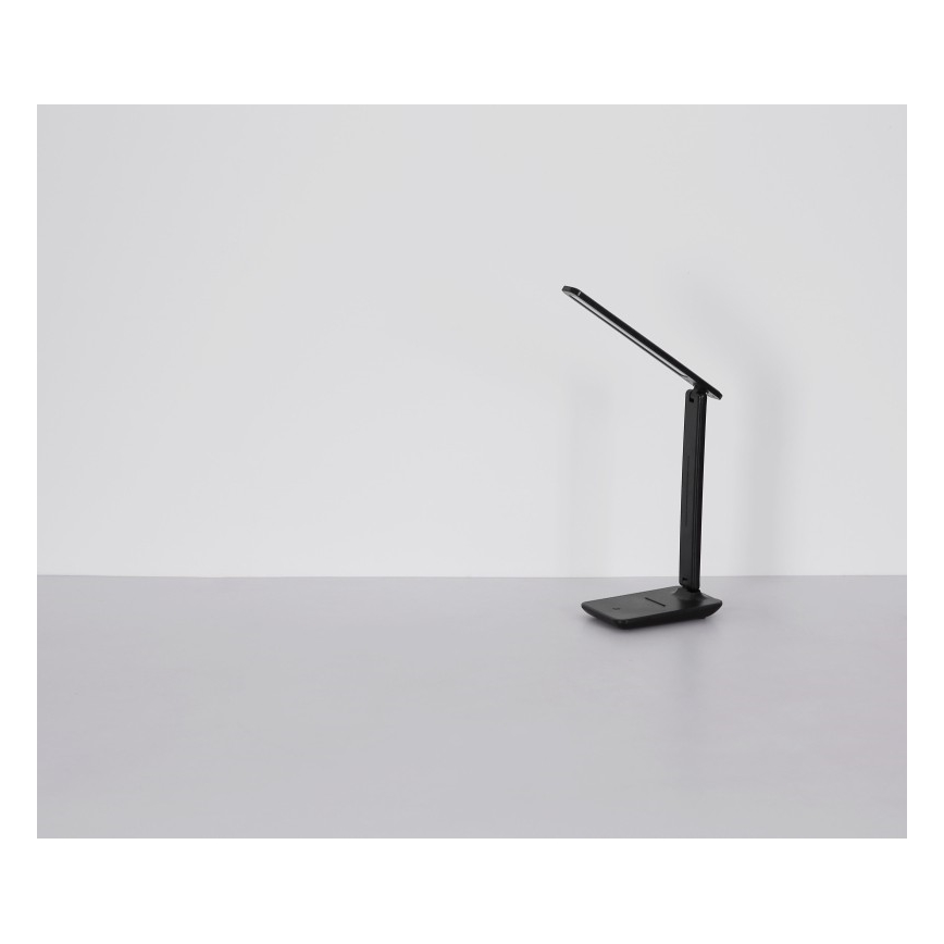 Globo - Lampe de table LED tactile, dimmable et rechargeable, 4W/5V, 2700/4000/6500K, 1800 mAh, noire