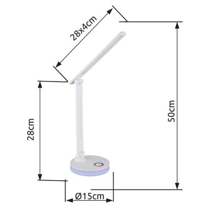 Globo - LED RGBW Dimbare touch tafellamp LED/5W/230V + LED/2W 2700K/4000K/6500K wit
