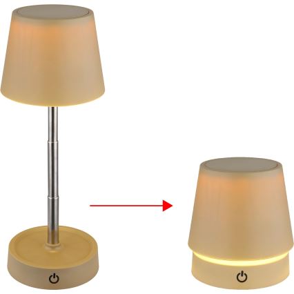 Globo - Dimbare tafellamp met aanraakbediening, oplaadbaar, LED/1,2W/3V 1200 mAh