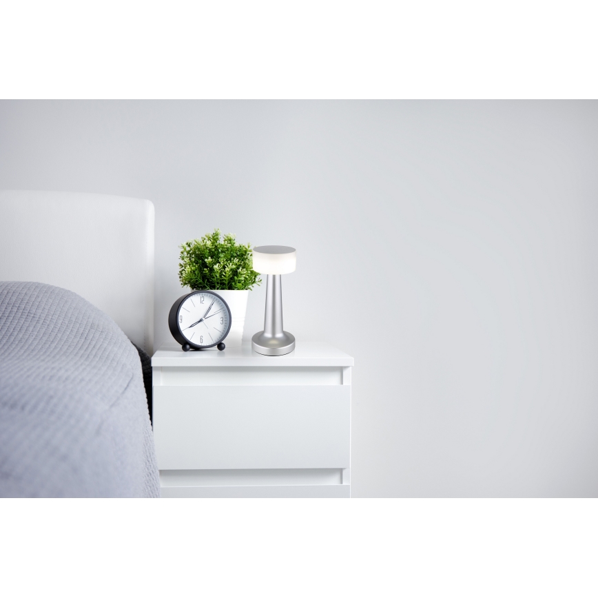 Globo - Lampe de bureau tactile LED dimmable LED/1W/3,7V 2700K/4000K/6500K 800 mAh USB chrome mat