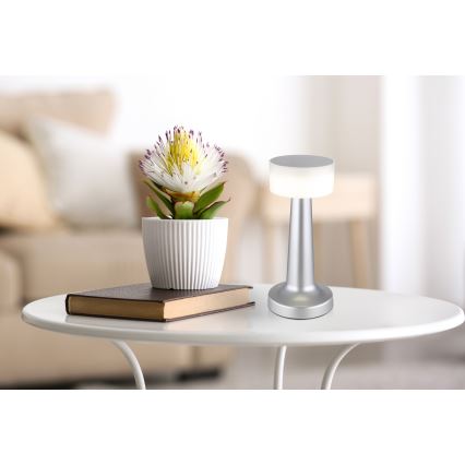 Globo - Lampe de bureau tactile LED dimmable LED/1W/3,7V 2700K/4000K/6500K 800 mAh USB chrome mat