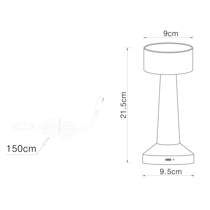 Globo - Lampe de table tactile LED dimmable LED/1W/3,7V 2700K/4000K/6500K 800 mAh USB blanche