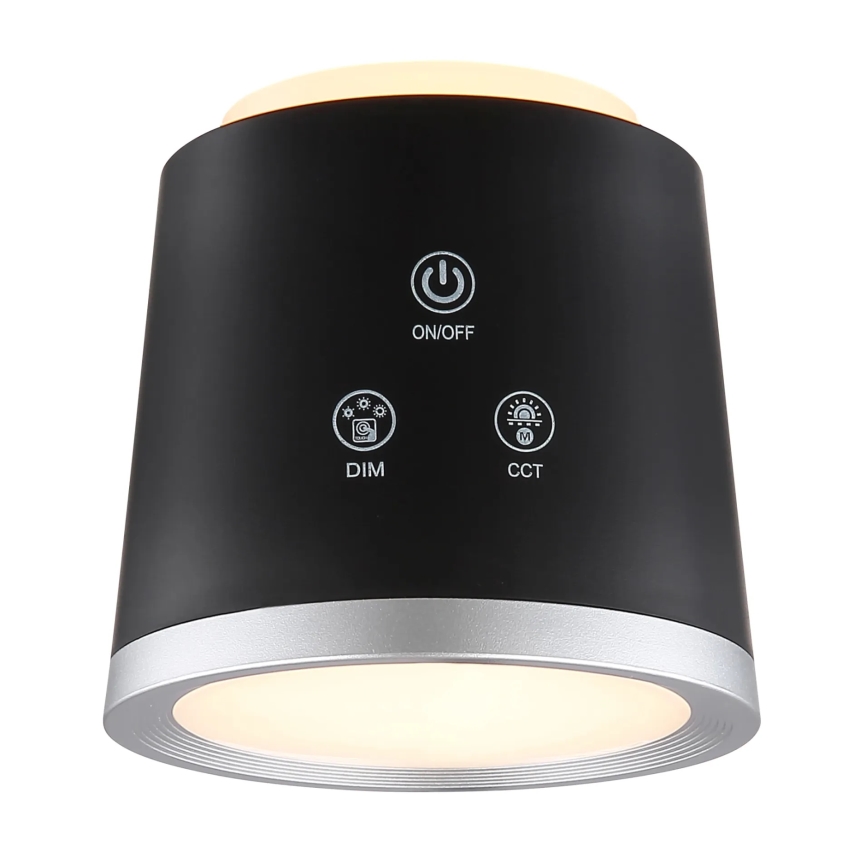 Globo - Lampe de table tactile à intensité variable 4en1 LED/6W/3,7V 3000K/4000K/6500K 1500 mAh USB noir