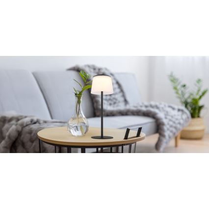 Globo - LED dimbare touch buiten tafellamp LED/1,8W/5V IP44 1800 mAh zwart/wit