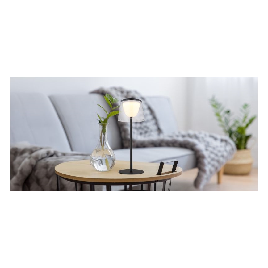 Globo - LED dimbare touch buiten tafellamp LED/1,8W/5V IP44 1800 mAh zwart/helder