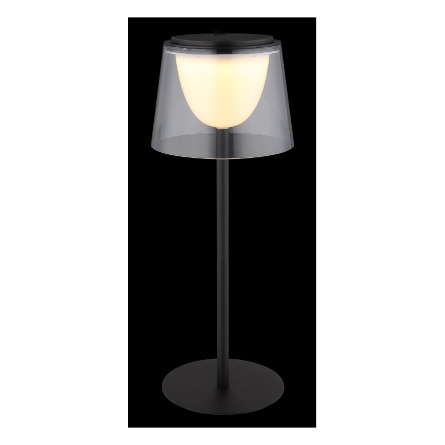 Globo - LED dimbare touch buiten tafellamp LED/1,8W/5V IP44 1800 mAh zwart/helder