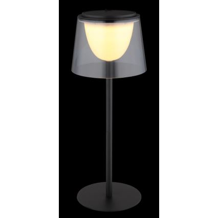 Globo - LED dimbare touch buiten tafellamp LED/1,8W/5V IP44 1800 mAh zwart/rookglas