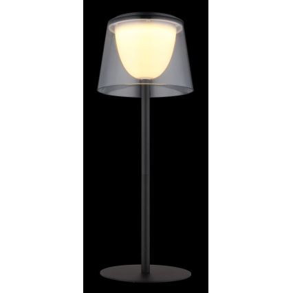 Globo - LED dimbare touch buiten tafellamp LED/1,8W/5V IP44 1800 mAh zwart/rookglas