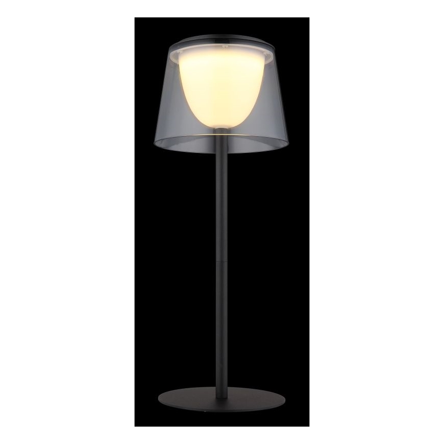 Globo - LED dimbare touch buiten tafellamp LED/1,8W/5V IP44 1800 mAh zwart/rookglas
