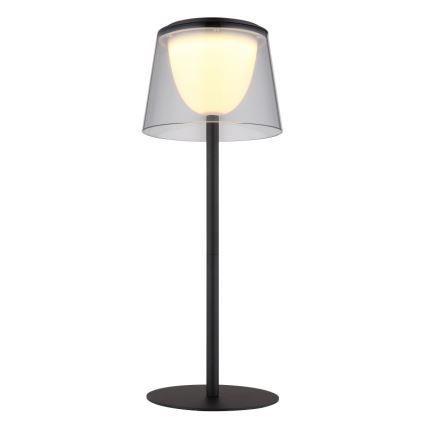 Globo - LED dimbare touch buiten tafellamp LED/1,8W/5V IP44 1800 mAh zwart/rookglas