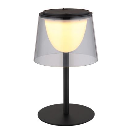 Globo - LED dimbare touch buiten tafellamp LED/1,8W/5V IP44 1800 mAh zwart/rookglas