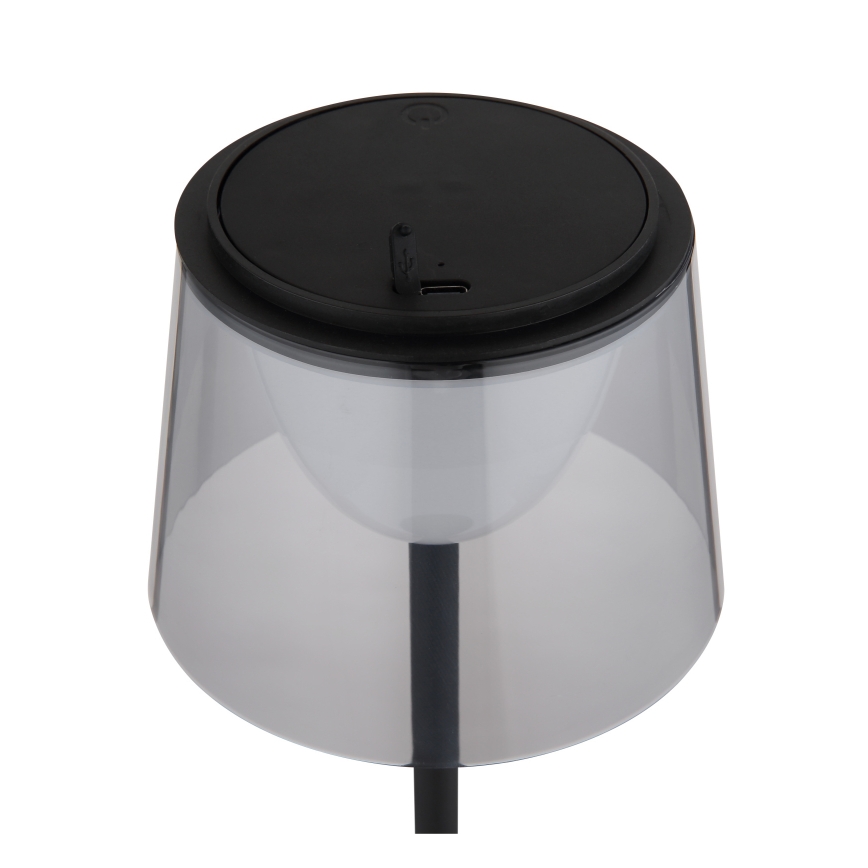 Globo - LED dimbare touch buiten tafellamp LED/1,8W/5V IP44 1800 mAh zwart/rookglas