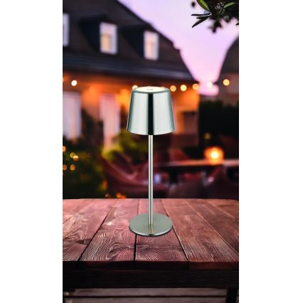 Globo - Lampe de table rechargeable tactile à intensité variable LED/2W/3,7V 3000/4000/6000K 2200 mAh chrome brillant