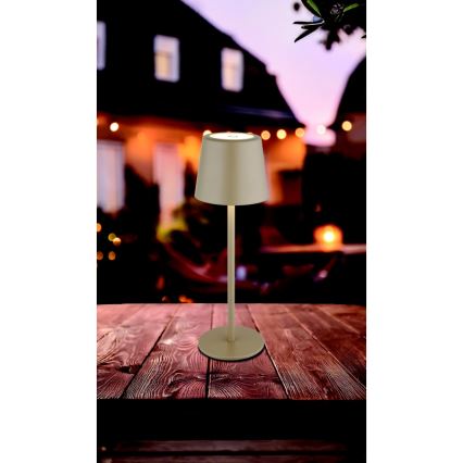 Globo - Lampe de table extérieure tactile LED dimmable LED/2W/5V 3000/4000/6000K 2200 mAh IP44 crème