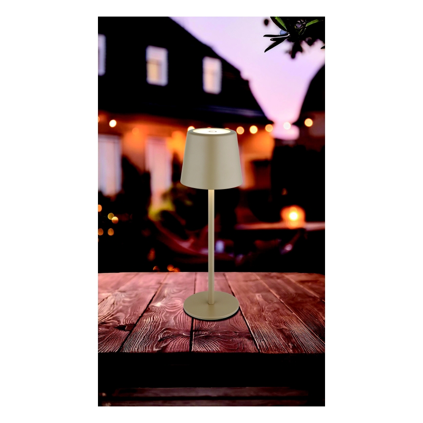 Globo - Lampe de table extérieure tactile LED dimmable LED/2W/5V 3000/4000/6000K 2200 mAh IP44 crème