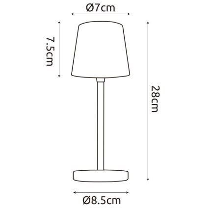 Globo - LED dimbare buiten touch tafellamp LED/2W/5V 3000/4000/6000K 2200 mAh IP44 crème