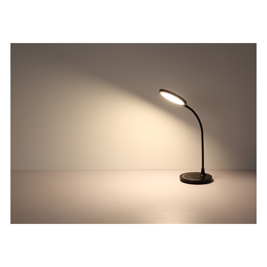 Globo - Lampe de bureau tactile flexible à intensité variable LED/12W/230V 3000/4000/6500K IRC 90 noire