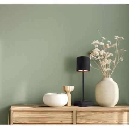 Globo - Lampe de table tactile à LED dimmable et rechargeable LED/1,5W/5V 2200 mAh noire