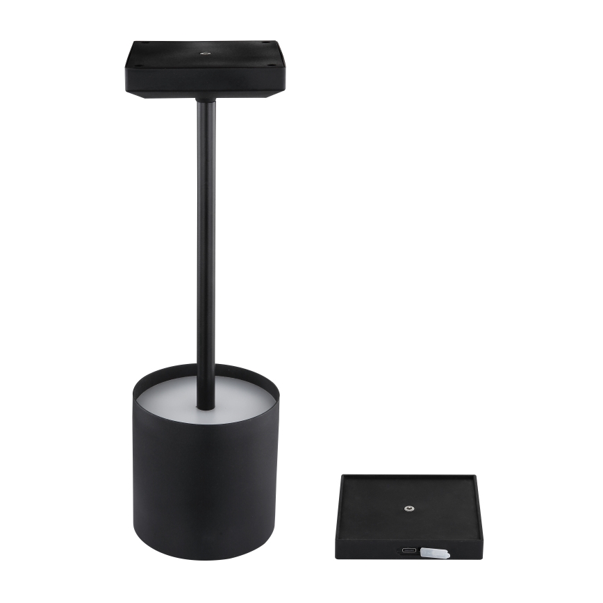 Globo - Lampe de table tactile à LED dimmable et rechargeable LED/1,5W/5V 2200 mAh noire