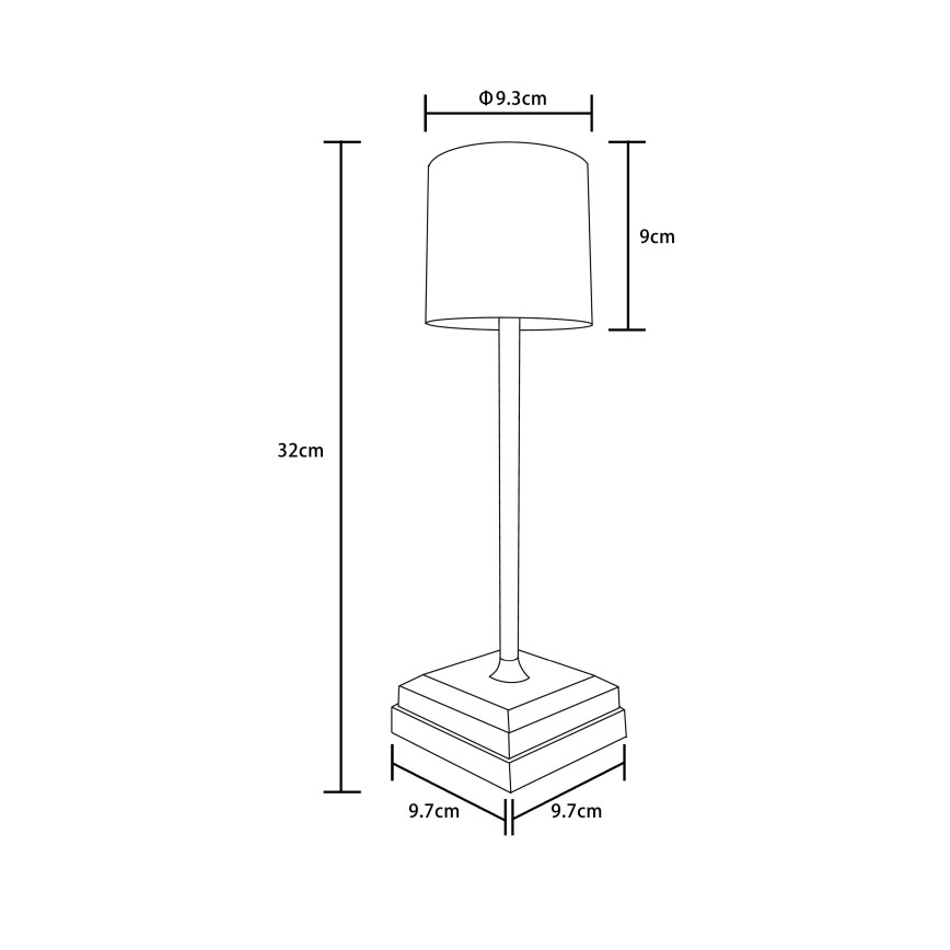 Globo - Lampe de table tactile à LED dimmable et rechargeable LED/1,5W/5V 2200 mAh noire