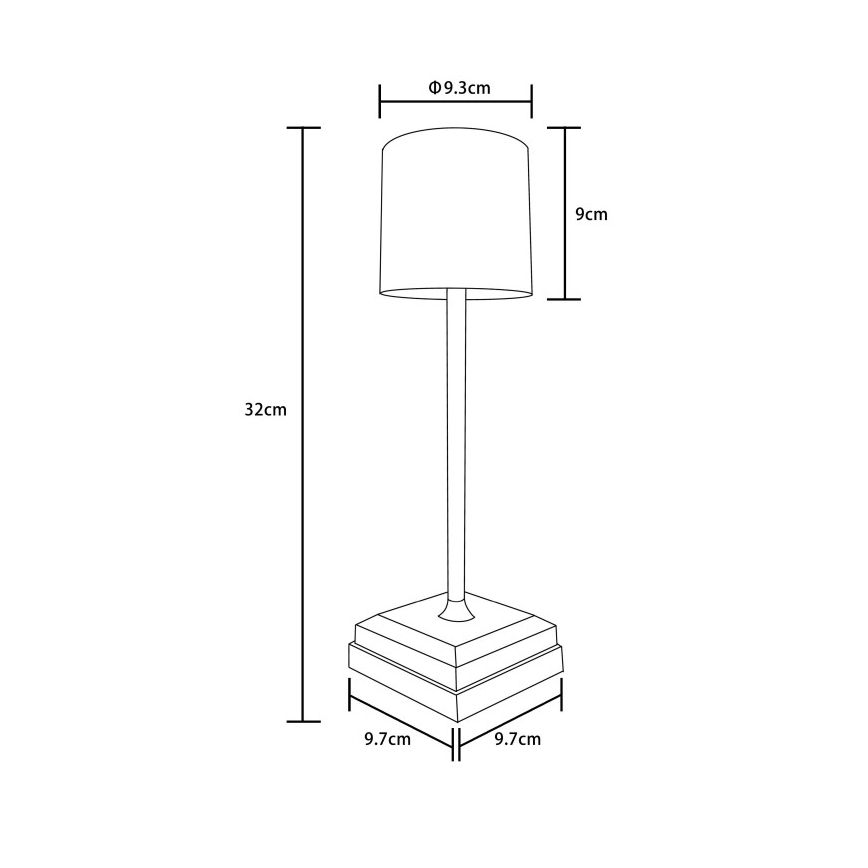 Globo - Lampe de table LED rechargeable à commande tactile et à intensité variable, 1,5 W / 5 V, 2200 mAh, beige