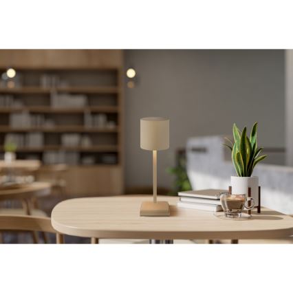 Globo - Dimbare LED-tafellamp met aanraakbediening en oplaadfunctie, LED/1,5W/5V, 2200 mAh, beige