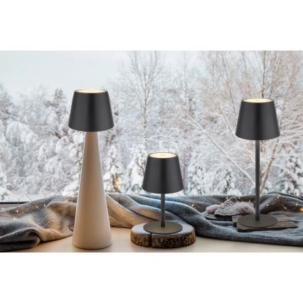 Globo - Lampe de table d'extérieur rechargeable tactile et à intensité réglable 3 en 1 LED/3W/5V 3000/4000/5000K IP54 1800 mAh noire