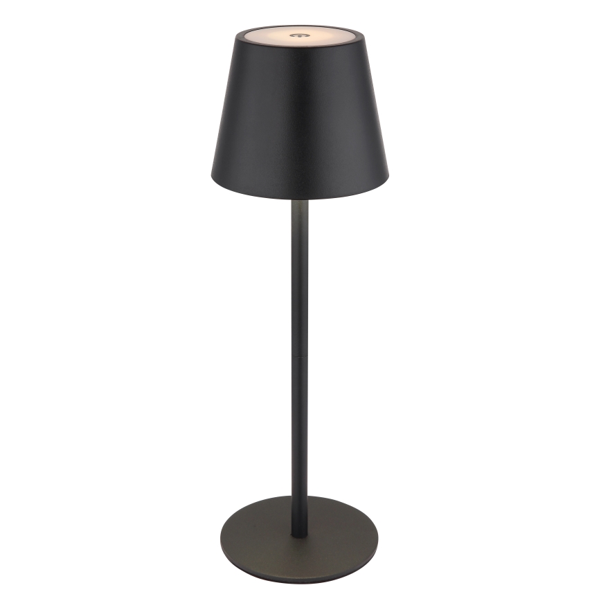 Globo - Lampe de table d'extérieur rechargeable tactile et à intensité réglable 3 en 1 LED/3W/5V 3000/4000/5000K IP54 1800 mAh noire