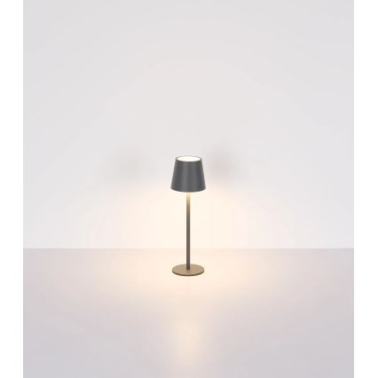 Globo - Lampe de table d'extérieur LED rechargeable 3 en 1, tactile et à intensité variable, LED/3W/5V, 3000/4000/5000K, IP54, 1800 mAh, gris