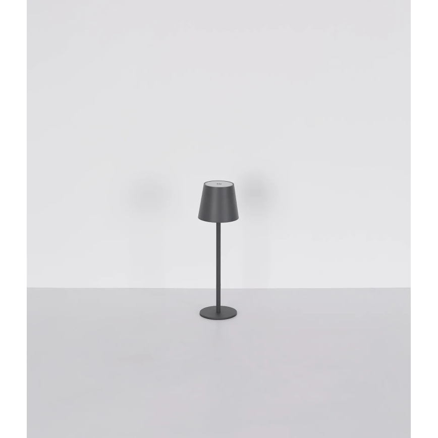 Globo - Lampe de table d'extérieur LED rechargeable 3 en 1, tactile et à intensité variable, LED/3W/5V, 3000/4000/5000K, IP54, 1800 mAh, gris