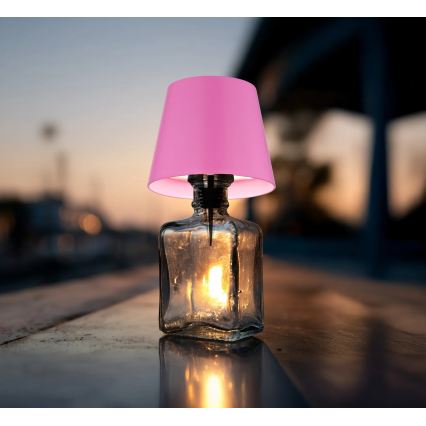 Globo - Lampe de table extérieure rechargeable à LED, dimmable et tactile, 3 en 1 LED/3W/5V 3000/4000/5000K IP54 1800 mAh rose