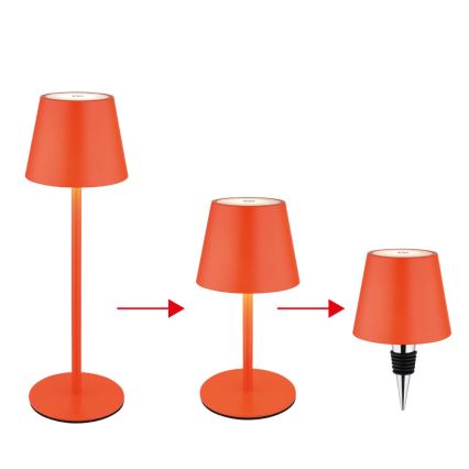 Globo - Lampe de table d'extérieur LED tactile rechargeable et dimmable 3 en 1 LED/3W/5V 3000/4000/5000K IP54 1800 mAh rouge
