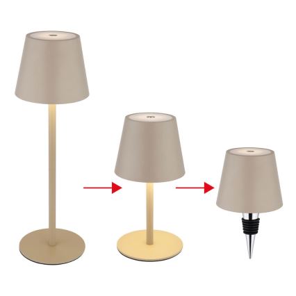 Globo - LED dimbare tafellamp voor buiten met aanraakbediening en oplaadbare batterij, 3-in-1 LED/3W/5V 3000/4000/5000K IP54 1800 mAh