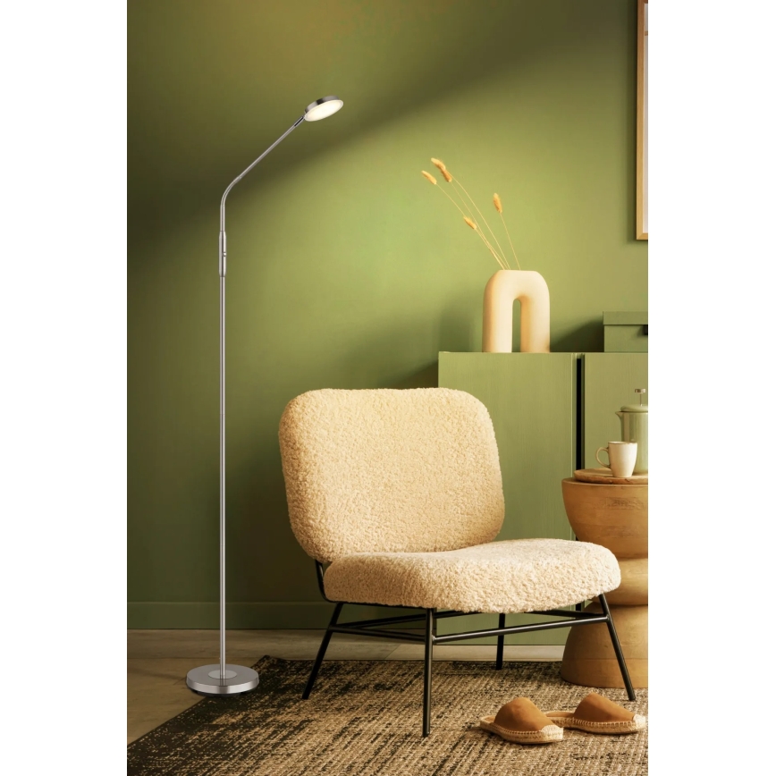 Globo - Dimbare aanraak-LED-vloerlamp LED/6,5W/230V 2700/3350/4000K mat chroom
