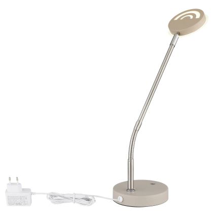 Globo - Lampe de table LED tactile à intensité variable, 6,5 W, 230 V, 2700/3350/4000 K, beige