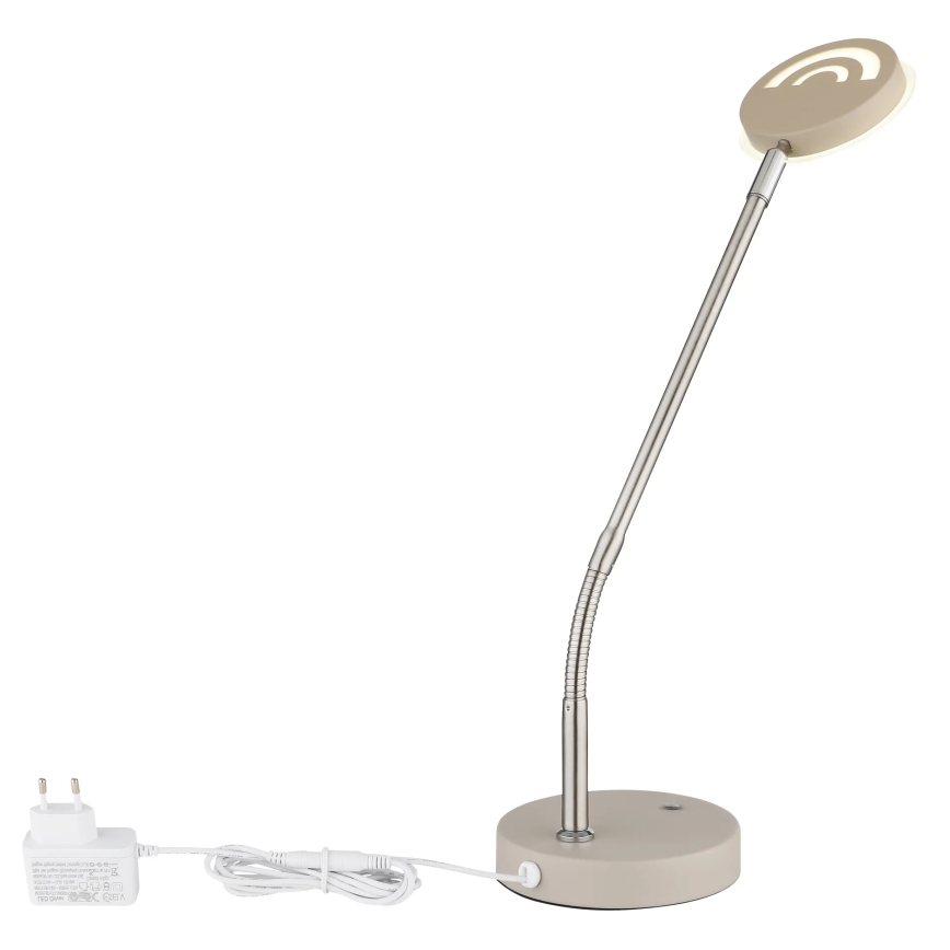 Globo - Lampe de table LED tactile à intensité variable, 6,5 W, 230 V, 2700/3350/4000 K, beige