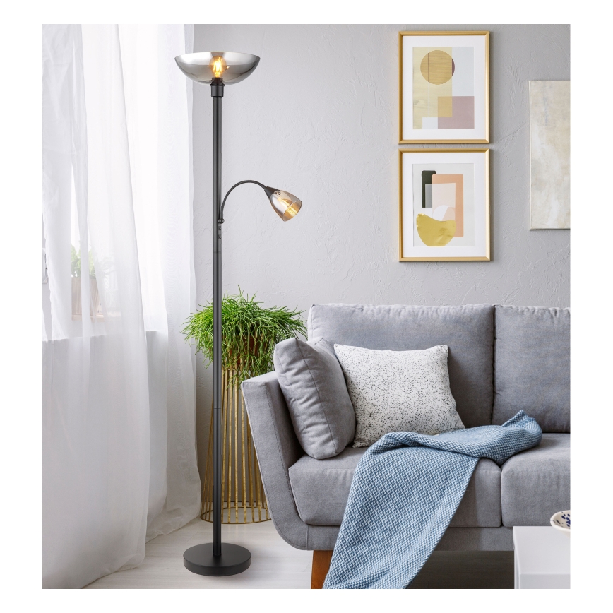 Globo - Staande lamp 1xE27/60W/230V + 1xE14/40W