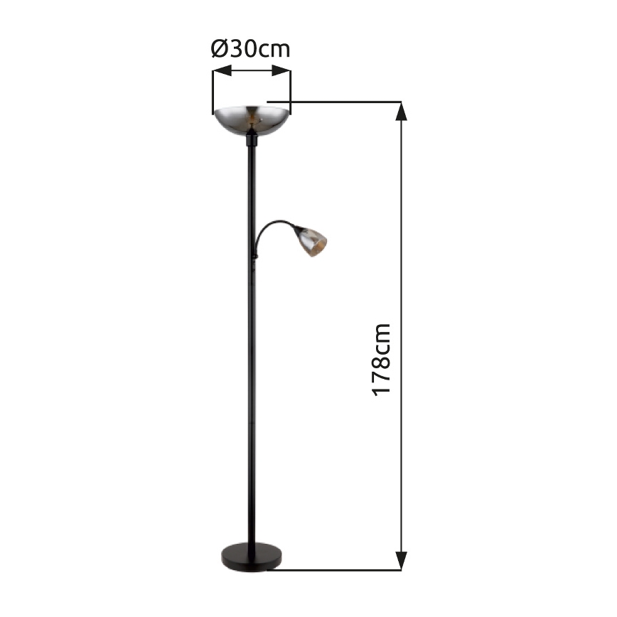 Globo - Staande lamp 1xE27/60W/230V + 1xE14/40W
