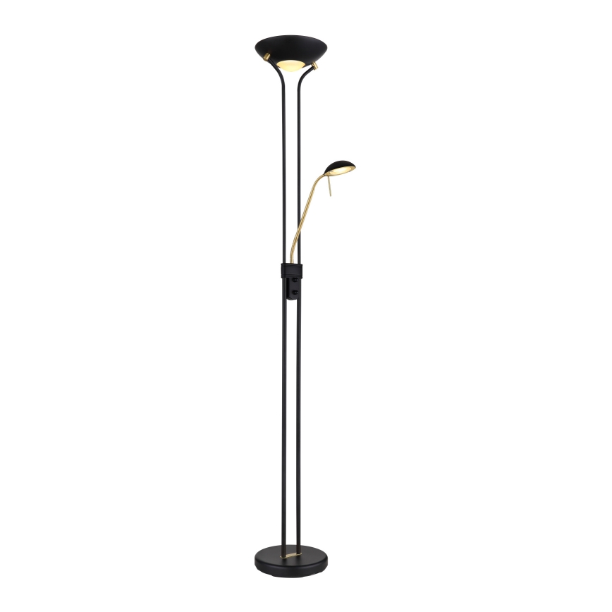 Globo - Dimbare LED Staande lamp LED/20W/230V + LED/5,5W 3000K zwart/goud